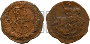 Денга 1786 года ЕМ (ЕМ, Екатеринбургский монетный двор)