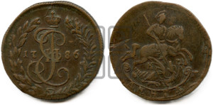 Денга 1786 года КМ (КМ, Сузунский монетный двор)