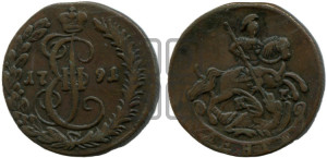 Денга 1791 года КМ (КМ, Сузунский монетный двор)