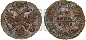 Денга 1731 года (крест державы простой)