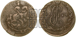 Денга 1784 года КМ (КМ, Сузунский монетный двор)