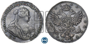 1 рубль 1740 года СПБ (петербургский тип)