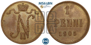 1 пенни 1905 года