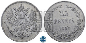 25 пенни 1909 года L