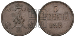 5 пенни 1865 года