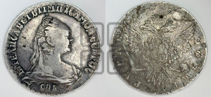 1 рубль 1757 года СПБ / Я I (СПБ, портрет работы Дасье)