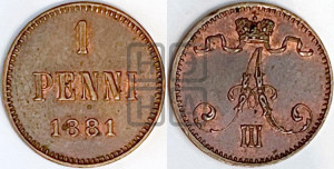 1 пенни 1881 года