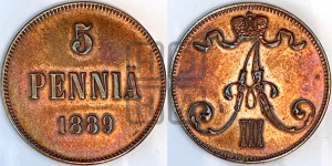 5 пенни 1889 года