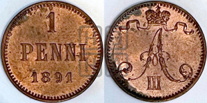 1 пенни 1891 года