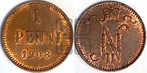 1 пенни 1908 года