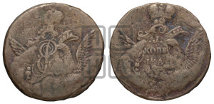 Копейка 1757 года (с орлом в облаках, гурт “ЕКАТЕРИНБУРГСКОГО ДВОРА”)