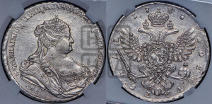 1 рубль 1738 года СПБ (петербургский тип, СПБ под рукавом)