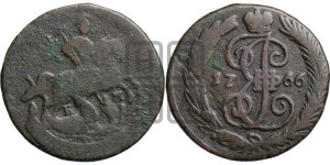 Денга 1766 года ЕМ (ЕМ, Екатеринбургский монетный двор)