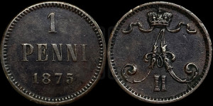 Пенни 1875 года