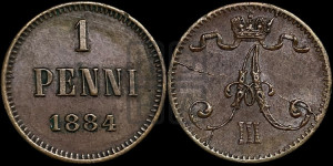 1 пенни 1884 года
