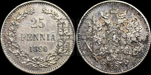 25 пенни 1890 года L
