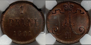 1 пенни 1891 года