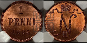 1 пенни 1905 года