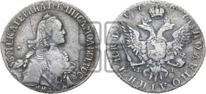 Полуполтинник  1767 года ММД/EI (без шарфа на шее)