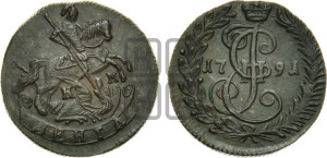 Денга 1791 года КМ (КМ, Сузунский монетный двор)