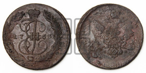 5 копеек 1763 года ММ (ММ, Красный  монетный двор)
