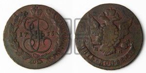 5 копеек 1766 года ММ (ММ, Красный  монетный двор)