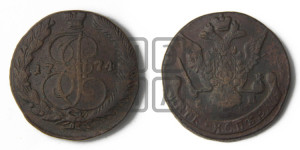 5 копеек 1774 года ЕМ (ЕМ, Екатеринбургский монетный двор)