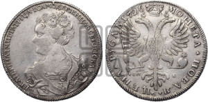 1 рубль 1726 года СП-Б (Портрет влево, Петербургский тип, знак двора СПБ под орлом)