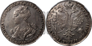 Полтина 1726 года (Портрет влево, бюст внутри надписи)