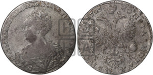 1 рубль 1725 года СПБ (Портрет влево, Петербургский тип, знак двора СПБ под орлом)