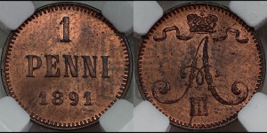 1 пенни 1891 года