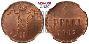 1 пенни 1909 года
