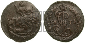 Денга 1771 года ЕМ (ЕМ, Екатеринбургский монетный двор)