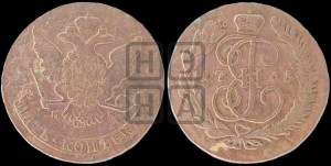 5 копеек 1765 года ММ (ММ, Красный  монетный двор)