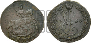 Денга 1766 года ЕМ (ЕМ, Екатеринбургский монетный двор)