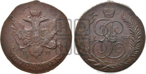 5 копеек 1793 года ЕМ (Павловский перечекан)