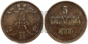 5 пенни 1866 года