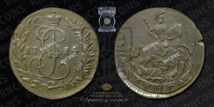 Денга 1784 года КМ (КМ, Сузунский монетный двор)