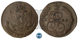 5 копеек 1782 года КМ (КМ, Сузунский монетный двор)