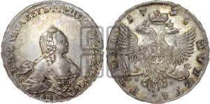 1 рубль 1754 года СПБ / I M (СПБ, портрет работы Скотта)