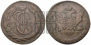 5 копеек 1764 года ММ (ММ, Красный  монетный двор)