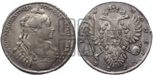 1 рубль 1734 года (тип 1735 года, “B” в наплечнике)
