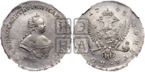 Полтина 1743 года ММД (ММД под портретом)