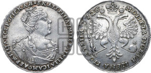 Полтина 1726 года (Портрет вправо, бюст внутри надписи)