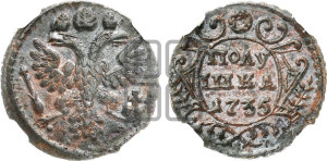 Полушка 1735 года (грудь узкая, в крыле 9-10 перьев)