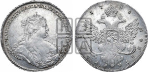 1 рубль 1738 года (петербургский тип, без СПБ, петербургский орел)