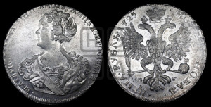 1 рубль 1725 года СП-Б (Портрет влево, Петербургский тип, знак двора СПБ под орлом)
