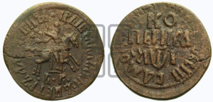 1 копейка 1710 года БК (БК, всадник в плаще, все разновидности без отметки редкости)