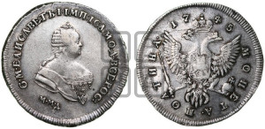 Полтина 1745 года ММД (ММД под портретом)