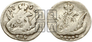 5 копеек 1756 года СПБ (кружок малого формата)